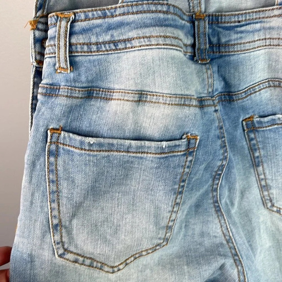 CI SONO Denim Overalls Distressed Jean Blue Light Adjustable 90s Vibe Boho S - Picture 8 of 13